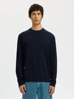 Selected Femme Slmtorino Ls Knit Crew Neck Sky Captain