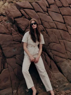 Selected Femme Una Barrel Jeans Egret