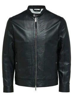 Selected Homme Archive Classic Leather Jacket Black