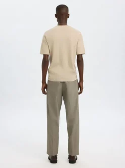 Selected Homme Berg Knit Tee Oatmeal