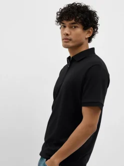Selected Homme Fave Zip Polo Black