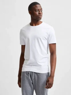 Selected Homme New Pima O-Neck Bright White