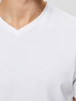 Selected Homme New Pima V-Neck Bright White