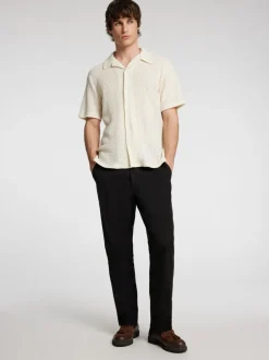 Selected Homme Reg Tape Ace Thais Summer Pant Black