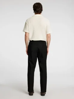Selected Homme Reg Tape Ace Thais Summer Pant Black
