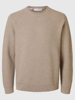 Selected Homme Ross Crew Neck Knit Oatmeal