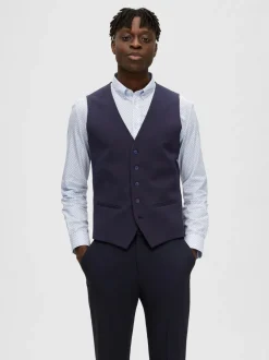 Selected Homme Slim-Liam Waistcoat Navy Blazer