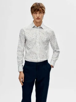 Selected Homme Slimsoho Aop Shirt White