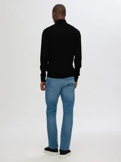 Selected Homme Tray Merino Roll Neck Sweater Black