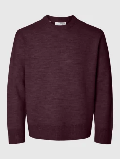 Slharne Relaxed Wool Crew Neck Knit Winetasting