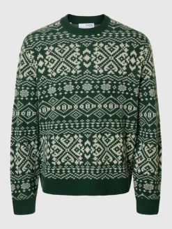 Slhholger Jaquard Knit Dark Green
