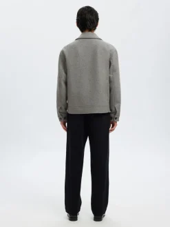 Slhphilip Wool Blend Jacket Grey Melange