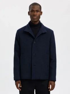 Slhrainar Wool Blend Jacket Sky Captain