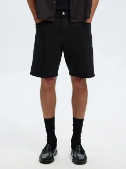 Slhreg Alex Black Denim Shorts