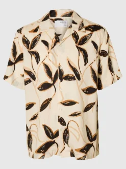 Slhregnoa Mix Resort Shirt Egret