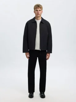 Slh196-Straight Ben Stay Black Jeans