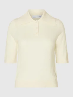 Slhthea 2/4 Merino Collar Knit Snow White