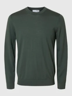 Slhtray Premium Merino Crew Neck Deep Forest