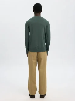 Slhtray Premium Merino Crew Neck Deep Forest