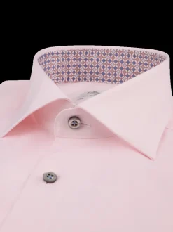 Stenströms Fitted Dark pink Contrast Twill Shirt