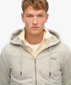 Superdry Essential Logo Zip Hoodie Varsity Grey Grindle