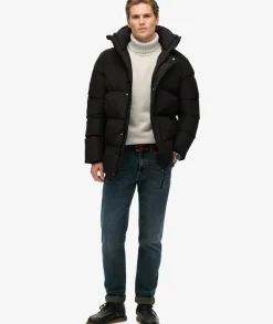 Superdry Hooded 5 Baffle Puffer Jacket Black