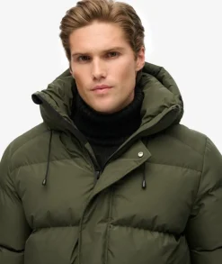 Superdry Hooded 5 Baffle Puffer Jacket Army Khaki Green