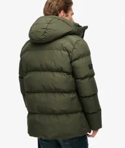 Superdry Hooded 5 Baffle Puffer Jacket Army Khaki Green