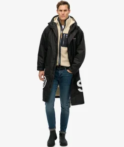Superdry Robe Coat Black/White