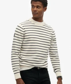 Superdry The Merchant Store Breton Jumper Cream Breton Stripe