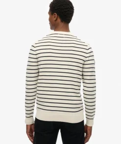 Superdry The Merchant Store Breton Jumper Cream Breton Stripe