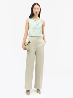 Tiger of Sweden Helvie Sleeveless Satin Top Light Green