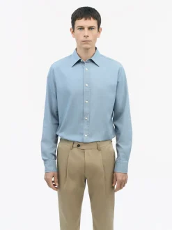 Tiger of Sweden Lowan Casual Cotton Shirt Blue
