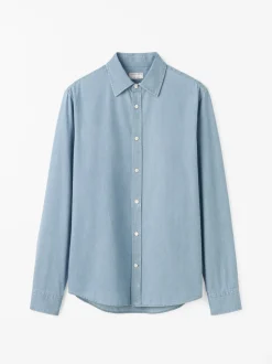 Tiger of Sweden Lowan Casual Cotton Shirt Blue