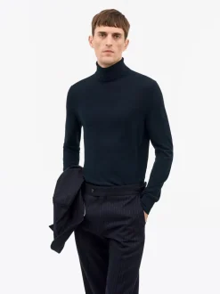Tiger of Sweden Nevile Turtleneck Wool Sweater Dark Blue