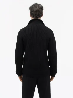 Tiger of Sweden Niall Zip-Up Wool Cardigan Black