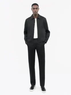 Tiger of Sweden Tannen Drawstring Linen Trousers Black