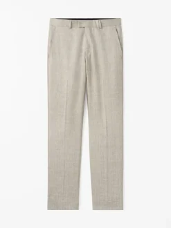 Tiger of Sweden Tense Linen Blend Trousers Light Ivory