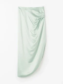 Tiger of Sweden Valenie Drapey Satin Skirt Light Green