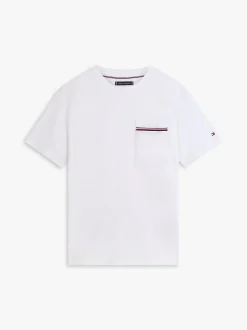 Tommy Hilfiger Global Stripe Pique Pocket Tee White
