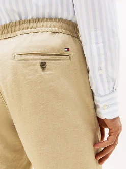 Tommy Hilfiger Harlem Relaxed Linen Blend Tapered Trousers Sandalwood