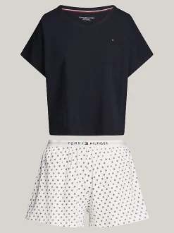 Tommy Hilfiger Original Short SLeeve Pyjama Set Desert Sky/Star Ancient White Aop