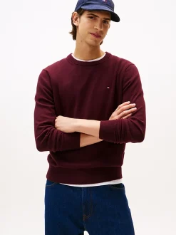 Tommy Hilfiger Pima Cotton Cashmere Crew Neck Deep Burgundy