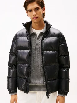 Tommy Hilfiger Shiny Water Repellent Down Puffer Jacket Black