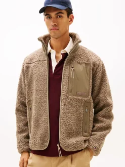 Tommy Hilfiger Teddy Fleece Zip-Thru Jacket Coastal Taupe