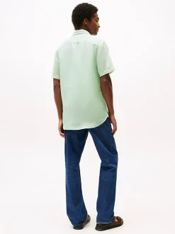 Tommy Hilfiger Washed Pure Linen Shirt Opal Green