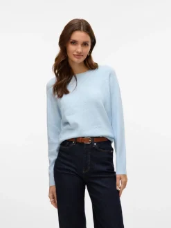 Vero Moda Vmdoffy Ls O Neck Blouse Blue Cashmere Blue