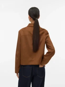 Vero Moda Vmjose Kelly Short Jacket Brown Cognac