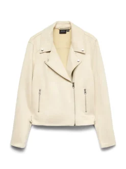 Vero Moda Vmjose Short Faux Suede Jacket White Birch