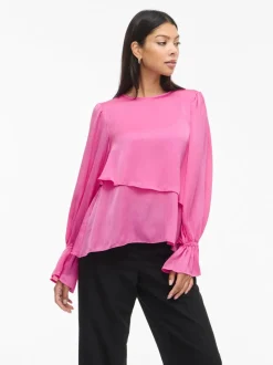 Vicarley Flounce Top Fiji Pink